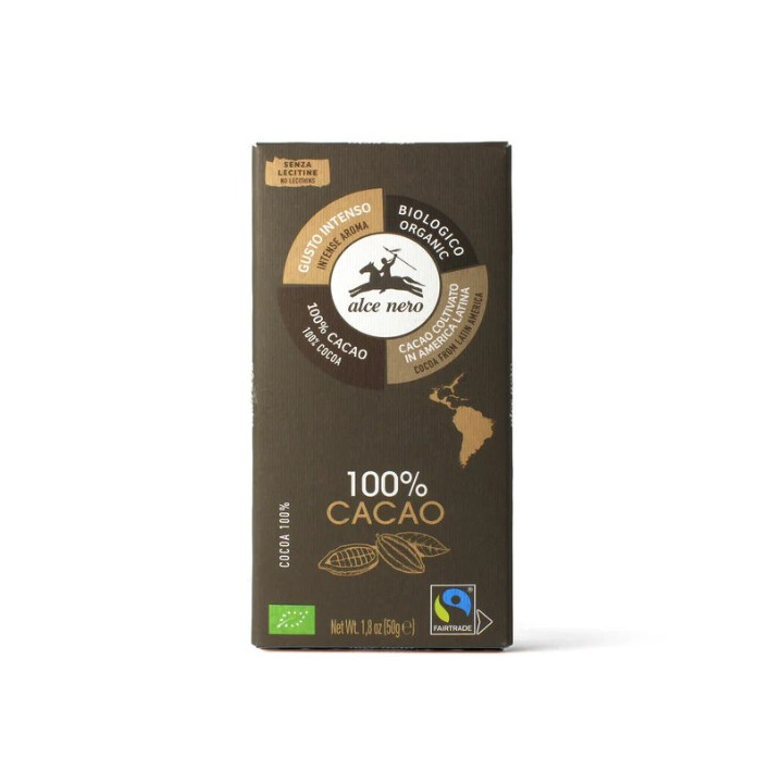 BIO Czekolada gorzka 100% kakao - Alce Nero 50 g