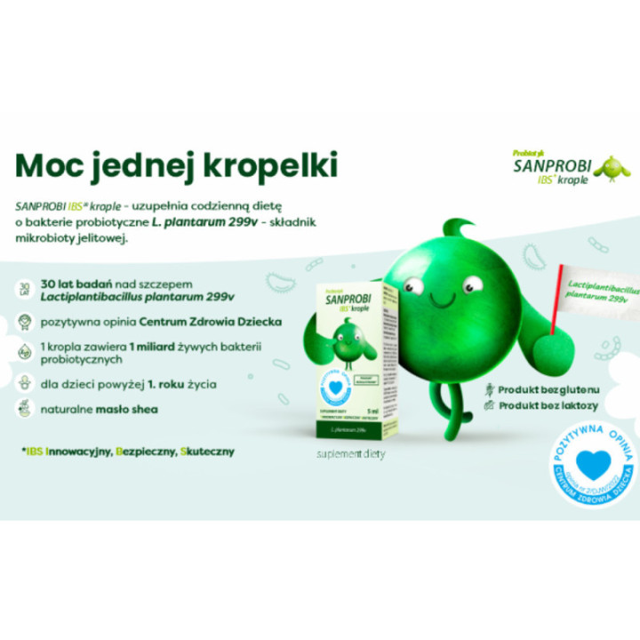Sanprobi IBS – Probiotyk w Kroplach dla Dzieci Zdrowa Flora Bakteryjna