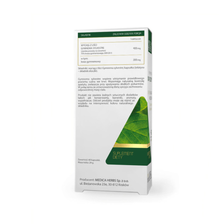 Gymnema (Gurmar) Medica Herbs 60 kapsułek suplement diety