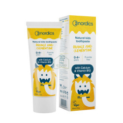 Pasta do zębów dla dzieci 0-4 lat pomarańcza i klementynka bez fluoru 50 ml – Nordics