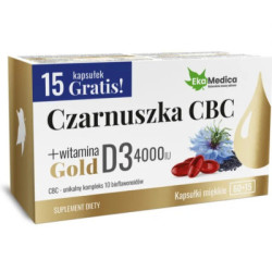 Czarnuszka CBC Gold + Witamina D3 4000 IU 75 kapsułek suplement diety - EkaMedika
