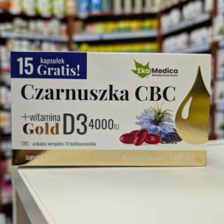 Czarnuszka CBC Gold + Witamina D3 4000 IU – 75 Kapsułek Eka Medika