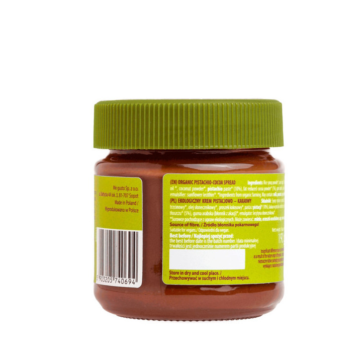 Krem pistacjowo - kakaowy bezglutenowy BIO 190 g - Me Gusto (Super Fudgio))