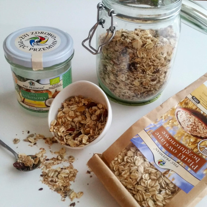 Płatki owsiane bezglutenowe jumbo 500 g Pięć Przemian