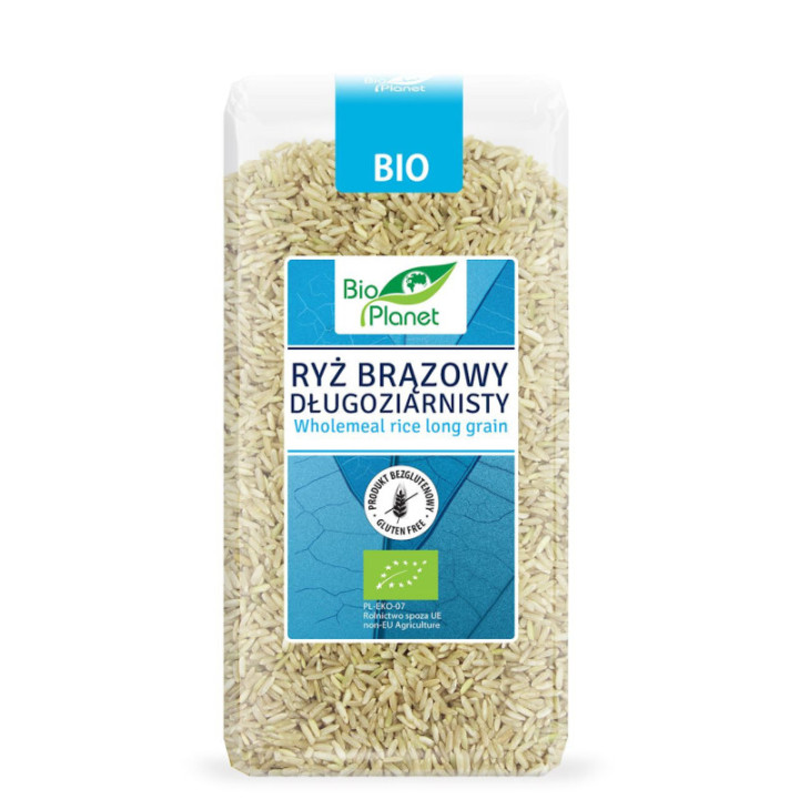 BIO RYŻ BRĄZOWY DŁUGOZIARNISTY Bezglutenowy 500 g - BIO PLANET