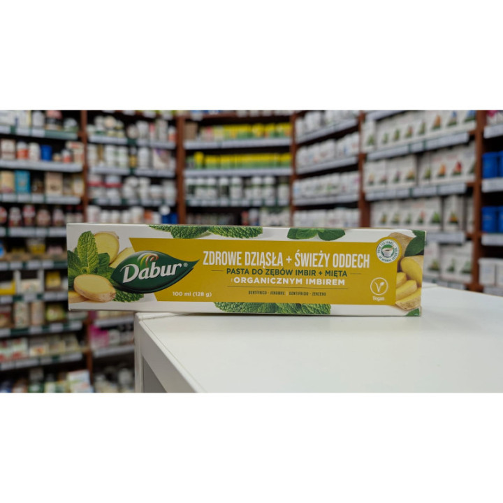 Pasta do zębów Dabur z Organicznym Imbirem i Mięta - świeży oddech
