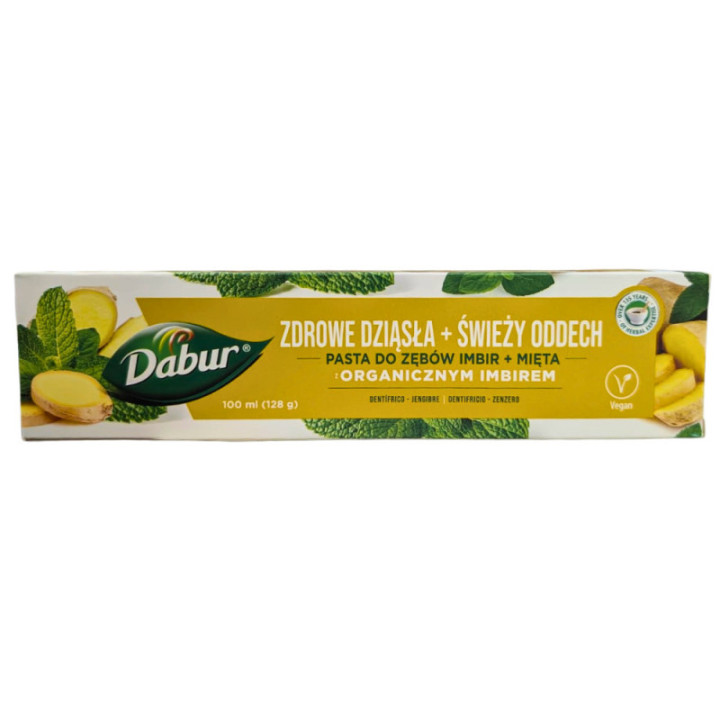 Pasta do zębów Dabur z Organicznym Imbirem i Mięta - świeży oddech
