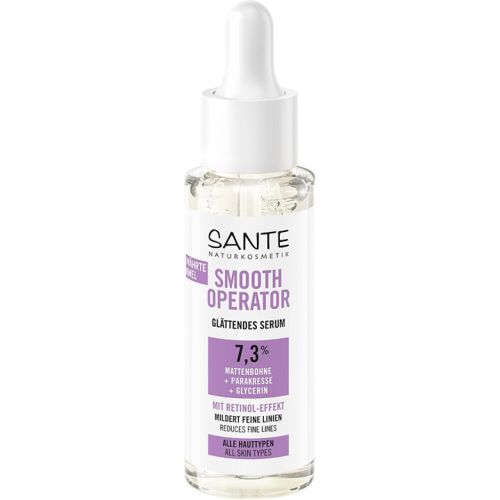 Serum do twarzy wygładzające z efektem retinolu 7,3 % - Vigna Aconitifolia, Parakres Gliceryna ECO 30 ml - SANTE