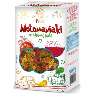 Makaron semolinowy z suszonymi warzywami dla dzieci MOTOMANIAKI 250 g - BARTOLINI