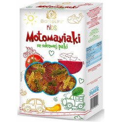 Makaron semolinowy z suszonymi warzywami dla dzieci MOTOMANIAKI 250 g - BARTOLINI