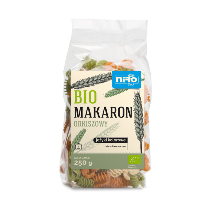 BIO makaron orkiszowy jeżyki kolorowe Niro 250 g