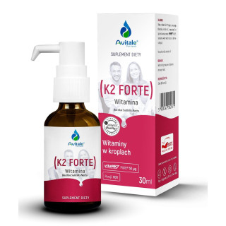 Witamina K2 Forte 50 µg w kroplach 600 porcji Avitale 30 ml - suplement diety