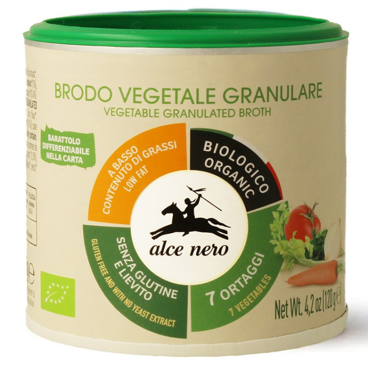 Bulion warzywny granulowany bezglutenowy BIO 120 g - Alce Nero
