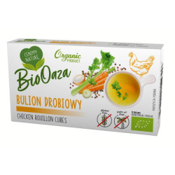 Bulion - kostki drobiowe bez dodatku cukrów bezglutenowe BIO 66 g - Biooaza