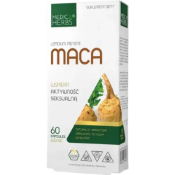 MACA wyciąg z korzenia Lepidium meyenii 60 kapsułek Medica Herbs suplement diety