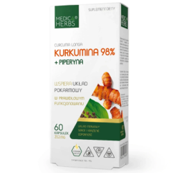 MEDICA HERBS Kurkumina 98% + Piperyna suplement diety – naturalne wsparcie dla zdrowia i odporności