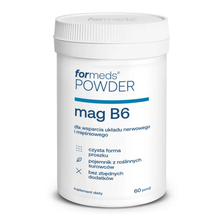 MAG B6 Powder (magnez+witamina B6 w proszku) FORMEDS 60 porcji suplement diety