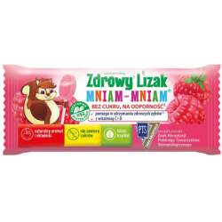 Zdrowy lizak dla dzieci Mniam-Mniam malinowy suplement diety 6 g