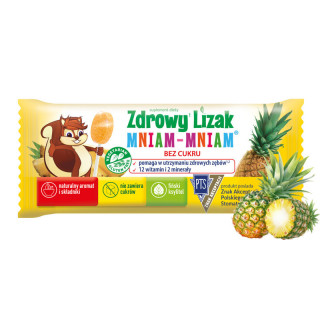 Zdrowy lizak dla dzieci o smaku ananasa Mniam Mniam suplement diety 6 g