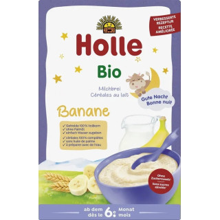 Kaszka Pełnoziarnista Mleczno-Bananowa BIO 250 g od 6. miesiąca – HOLLE