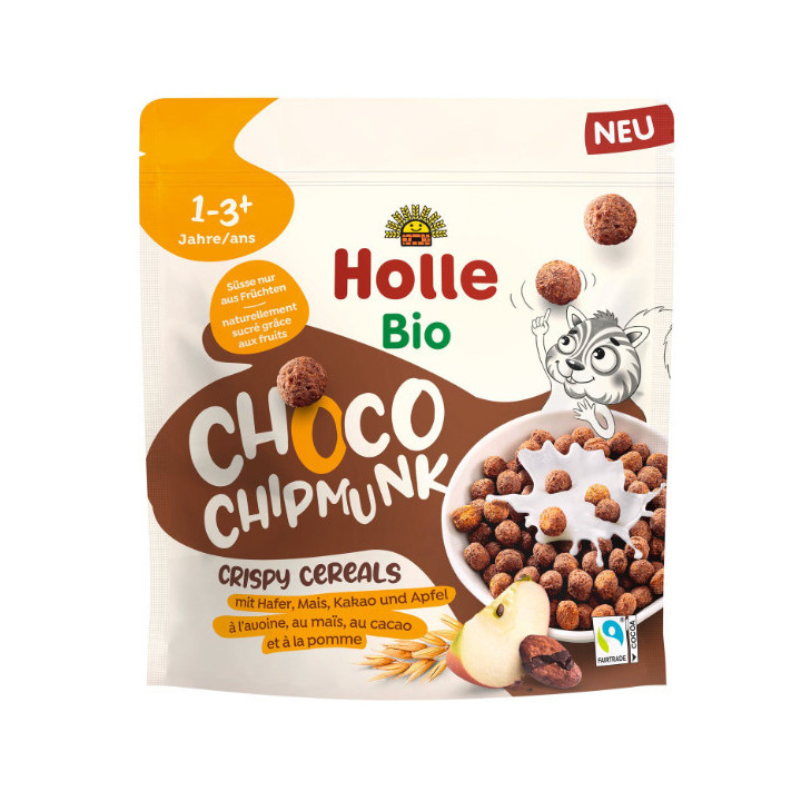 Kulki zbożowe kakaowa wiewiórka bez dodatku cukrów od 1 roku Fair Trade BIO 125 g - Holle