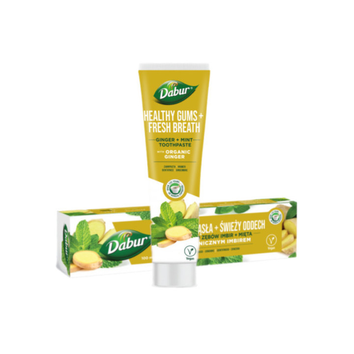 Pasta do zębów Dabur z Organicznym Imbirem i Mięta - świeży oddech
