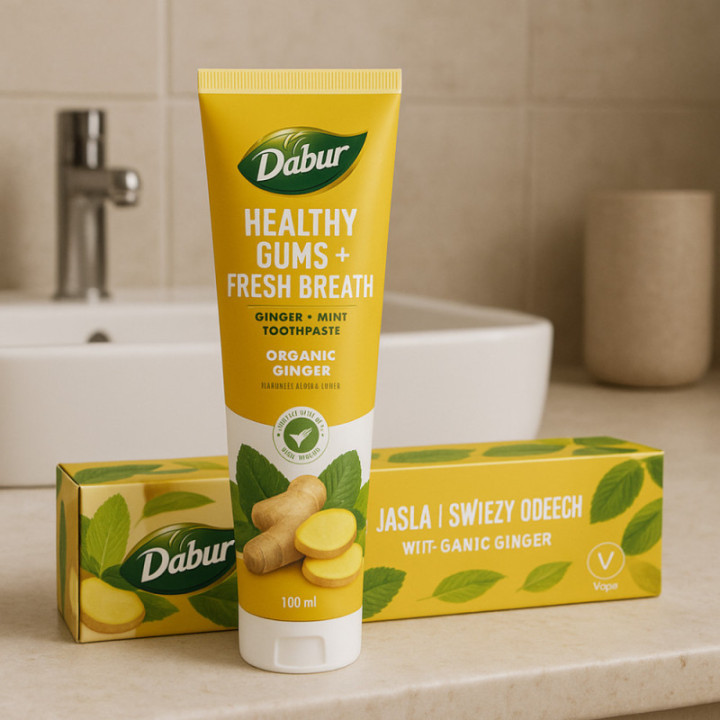 Pasta do zębów Dabur z Organicznym Imbirem i Mięta - świeży oddech