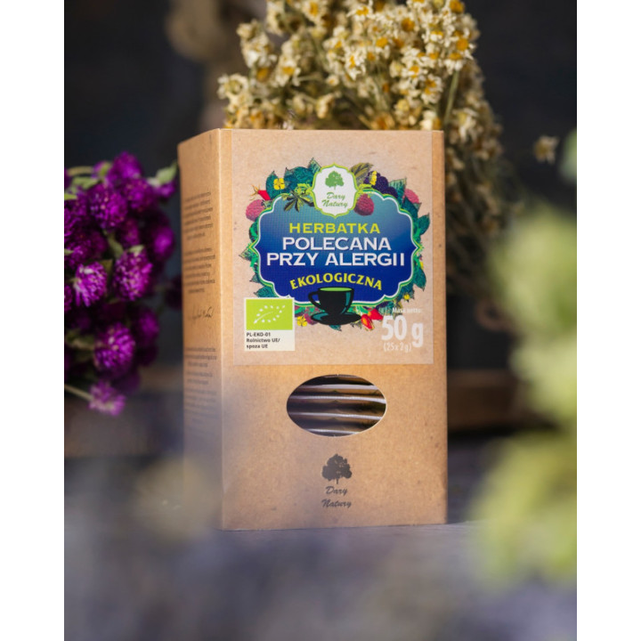 BIO herbatka polecana przy alergii 25 saszetek Dary Natury 50 g