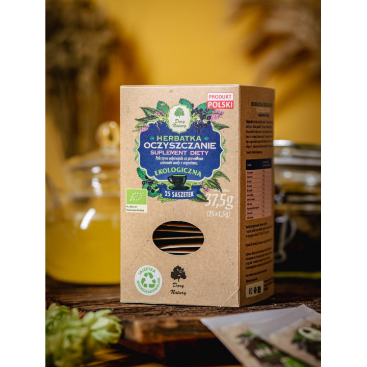 BIO Herbatka oczyszczająca w saszetkach 25 x 1,5 g Dary Natury 37,5 g