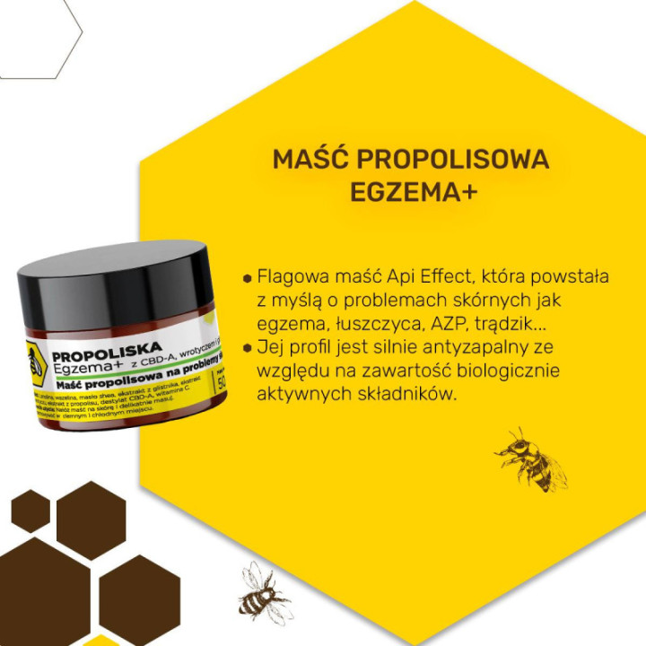 Maść propolisowa Egzema + CBDA/wrotycz/glistnik 50 ml Api Effect