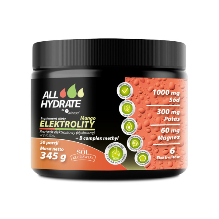 ALLHydrate Mango Elektrolity + B Complex Methyl | 50 porcji