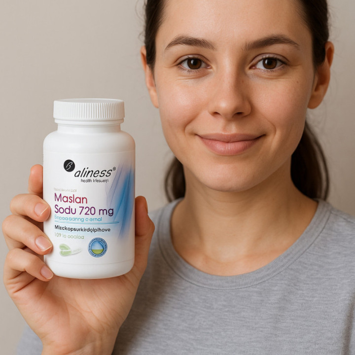 Maślan Sodu 720 mg Aliness – Kwas masłowy w mikrokapsułkach 100 kapsułek VEGE suplement diety