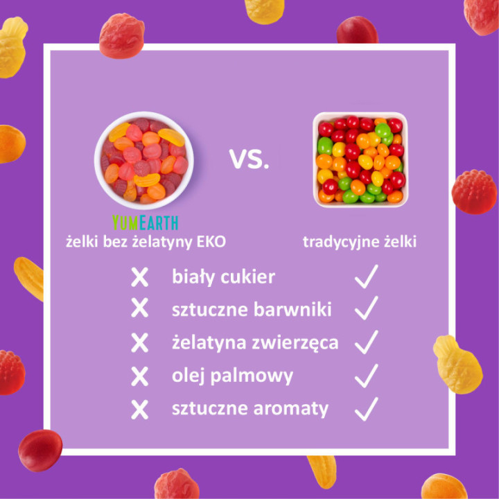 Ekologiczne lizaki owocowe Yum Earth 14 sztuk 87 g