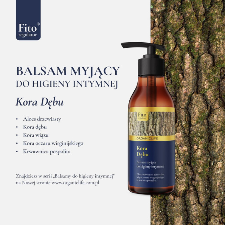 MYJĄCY balsam do higieny intymnej z wyciągiem kory dębu Organic Life 300 g