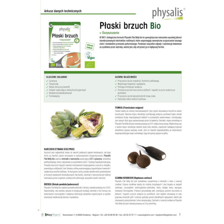 Tabletki na płaski brzuch BIO Physalis – 45 szt.