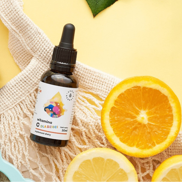 Witamina C dla dzieci – krople 30 ml | Aura Herbals – 100 mg na porcję