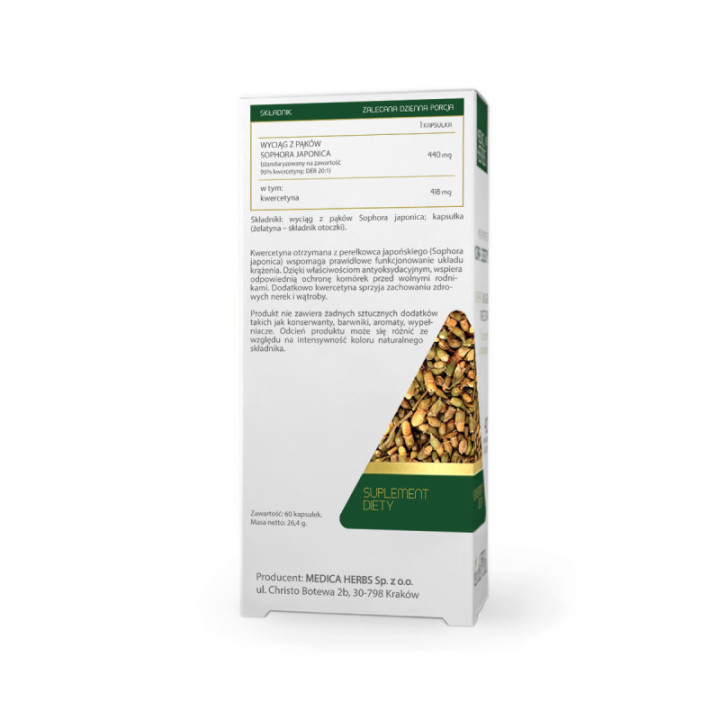 MEDICA HERBS Kwercetyna 418 mg, 60 kapsułek - na alergie - suplement diety
