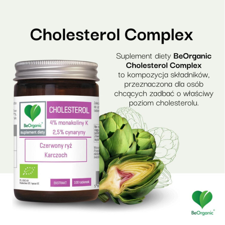 Cholesterol BIO czerwony ryż i karczoch 100 tabletek - suplement diety Aliness
