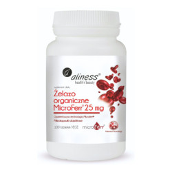 Żelazo organiczne MicroFerr® 25 mg, 100 tabletek VEGE Aliness suplement diety