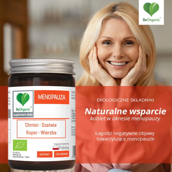 Menopauza BIO 450 mg x 100 tabletek BeOrganic suplement diety