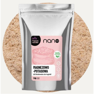 Sól do kąpieli magnezowo-potasowa Kłodawska 1 kg – Naturalna, bez dodatków – Nanovital