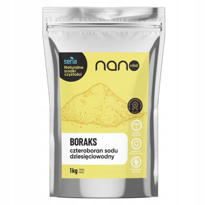 Boraks 1 kg Nanovital – Czteroboran Sodu 10-Wodny | Naturalny Środek Czystości