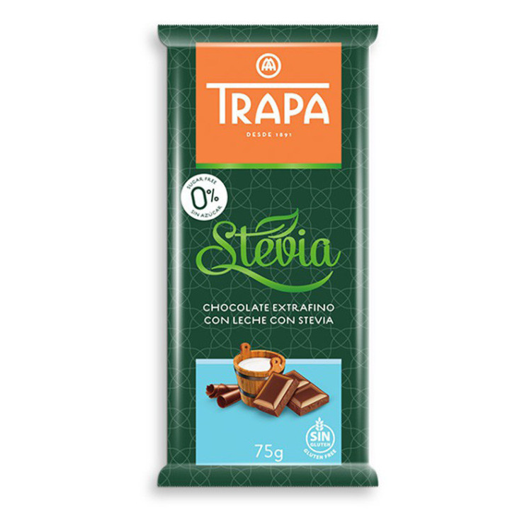 Czekolada mleczna ze stewią Trapa 75 g