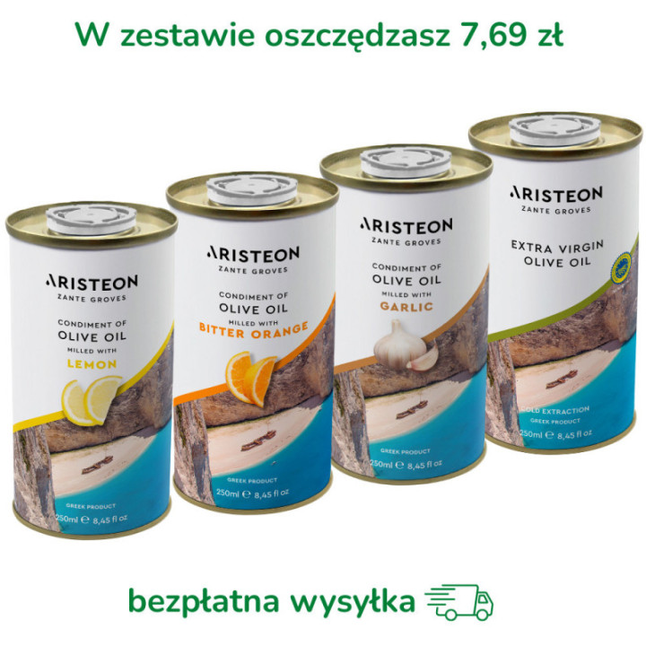 Oliwa z oliwek Aristeon zestaw 4 oliw po 250 ml BEZPŁATNA DOSTAWA