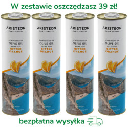 Oliwa z oliwek Aristeon zestaw 4 oliw 1 litr z pomarańczą BEZPŁATNA DOSTAWA