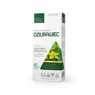 Dziurawiec 400mg, 60 kapsułek suplement diety - MEDICA HERBS