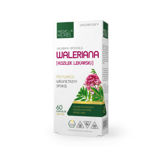 Waleriana (Kozłek Lekarski) 300mg, 60 kapsułek suplement diety - MEDICA HERBS
