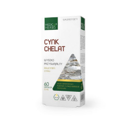 Cynk Chelat 15mg, 60 kapsułek suplement diety - MEDICA HERBS