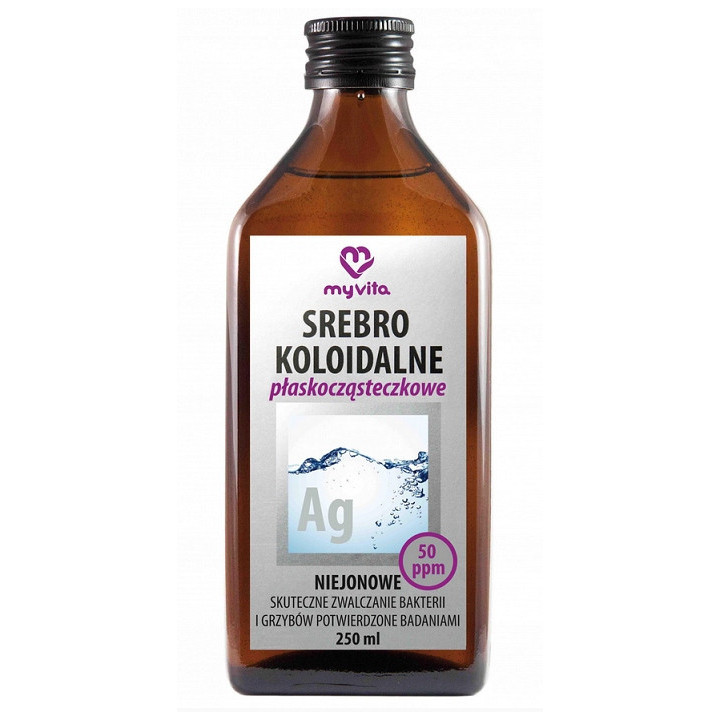 Srebro koloidalne niejonowe 50 ppm 250 ml  - MyVita