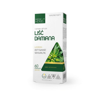 Liść Damiana 600mg, 60 kapsułek suplement diety - MEDICA HERBS